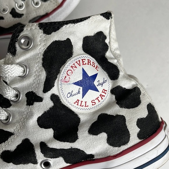 Converse Black and White Cow Print Sneakers - Picture 3 of 12